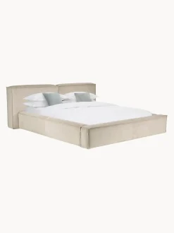 Cama Tapizada En Pana Lennon