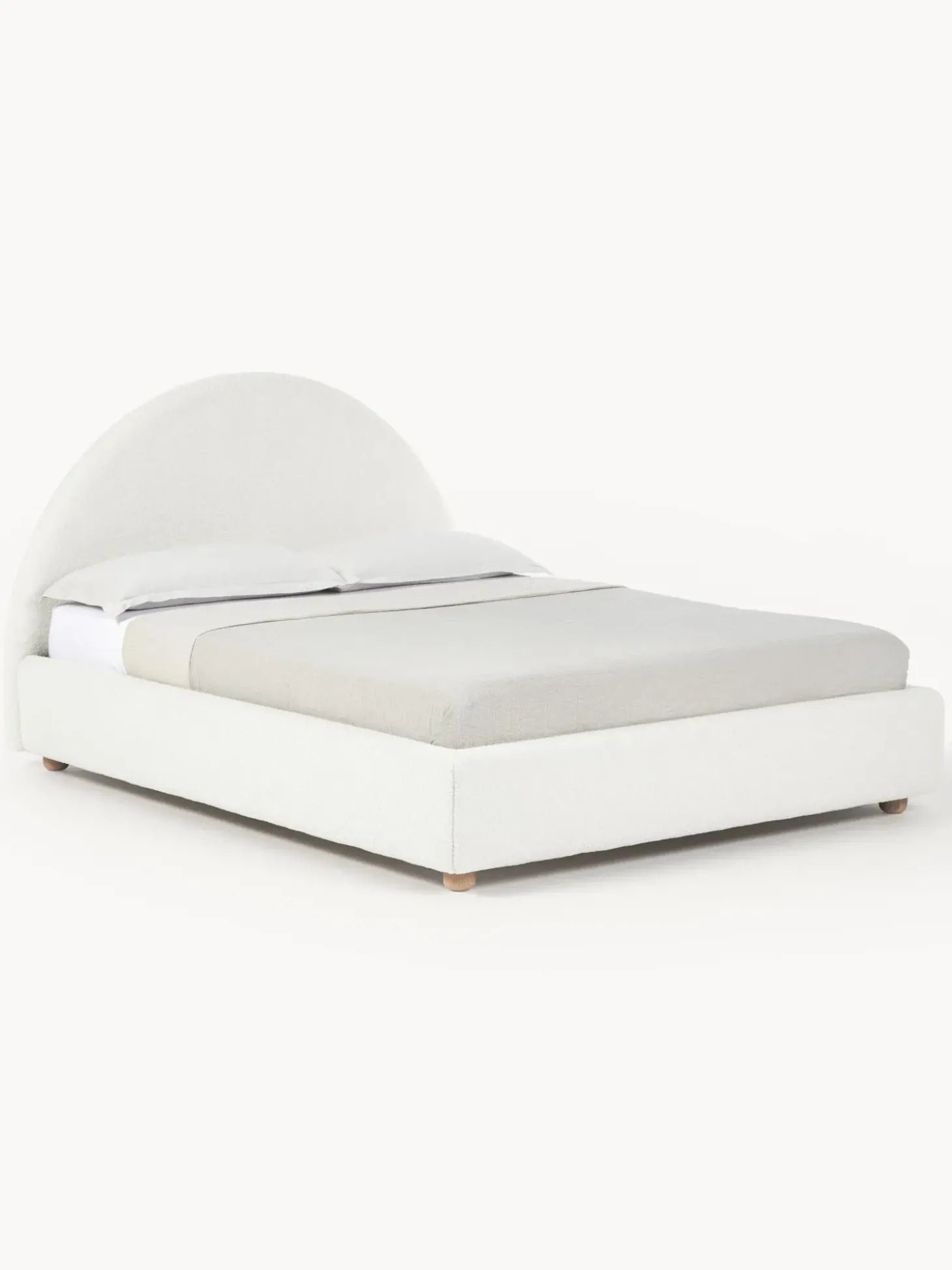 Cama Tapizada En Tejido Boucle Ebba, Con Espacio De Almacenamiento