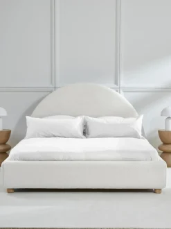 Cama Tapizada En Tejido Boucle Ebba, Con Espacio De Almacenamiento