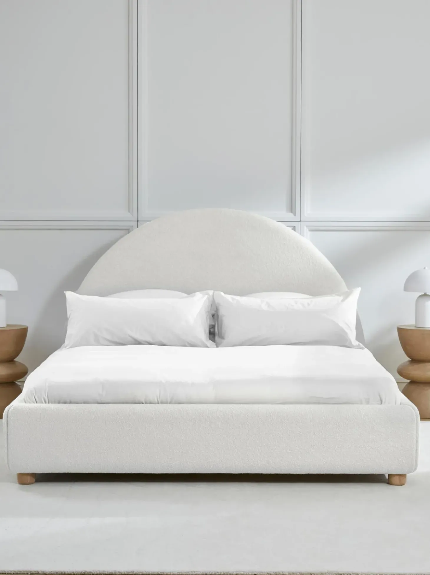 Cama Tapizada En Tejido Boucle Ebba, Con Espacio De Almacenamiento