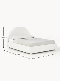 Cama Tapizada En Tejido Boucle Ebba, Con Espacio De Almacenamiento