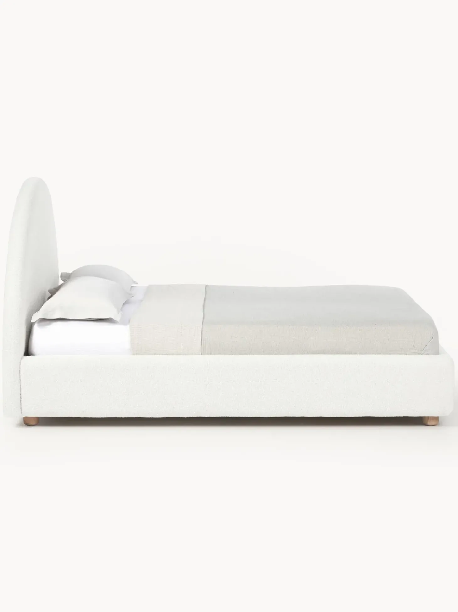 Cama Tapizada En Tejido Boucle Ebba, Con Espacio De Almacenamiento