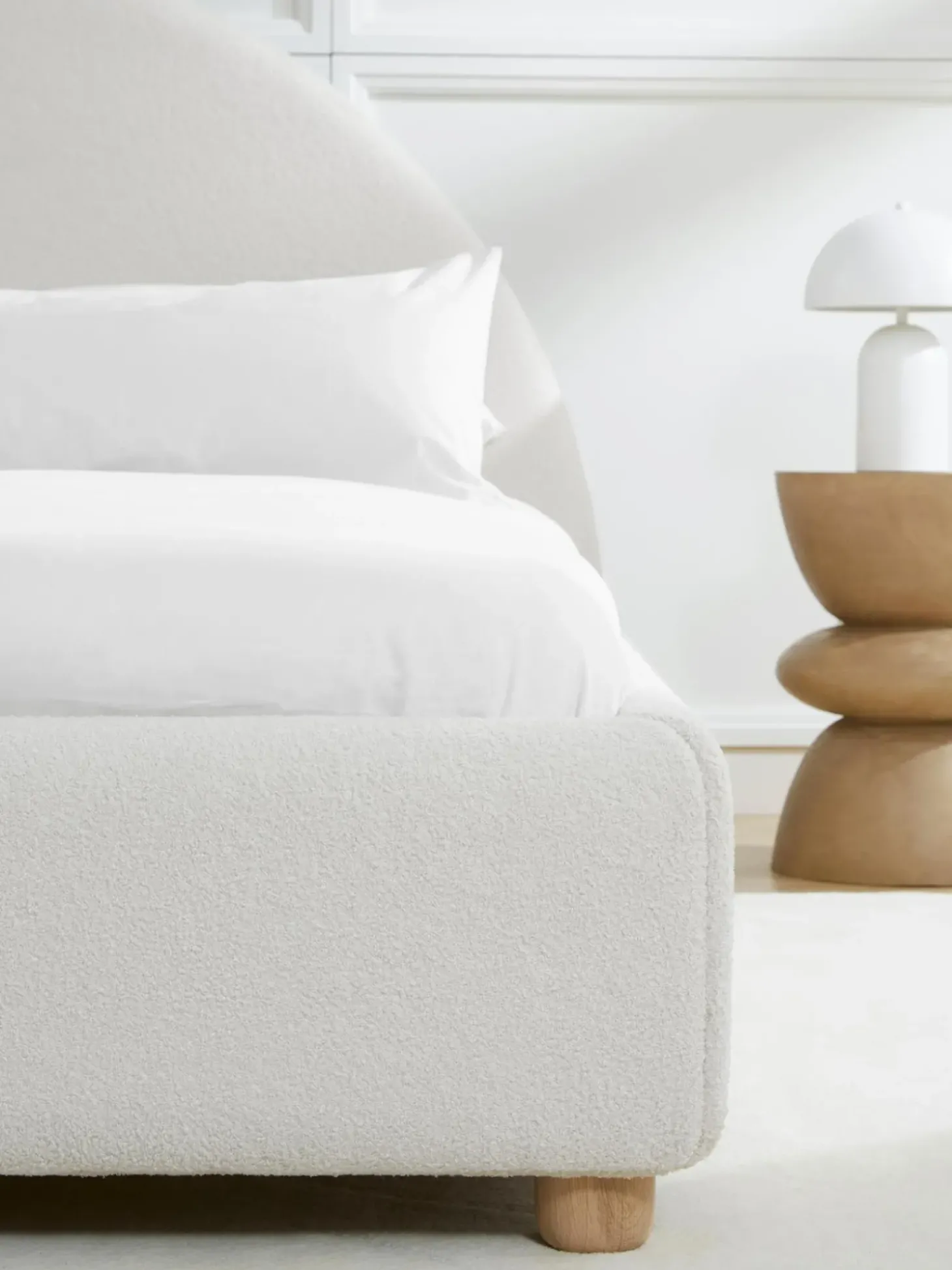 Cama Tapizada En Tejido Boucle Ebba, Con Espacio De Almacenamiento