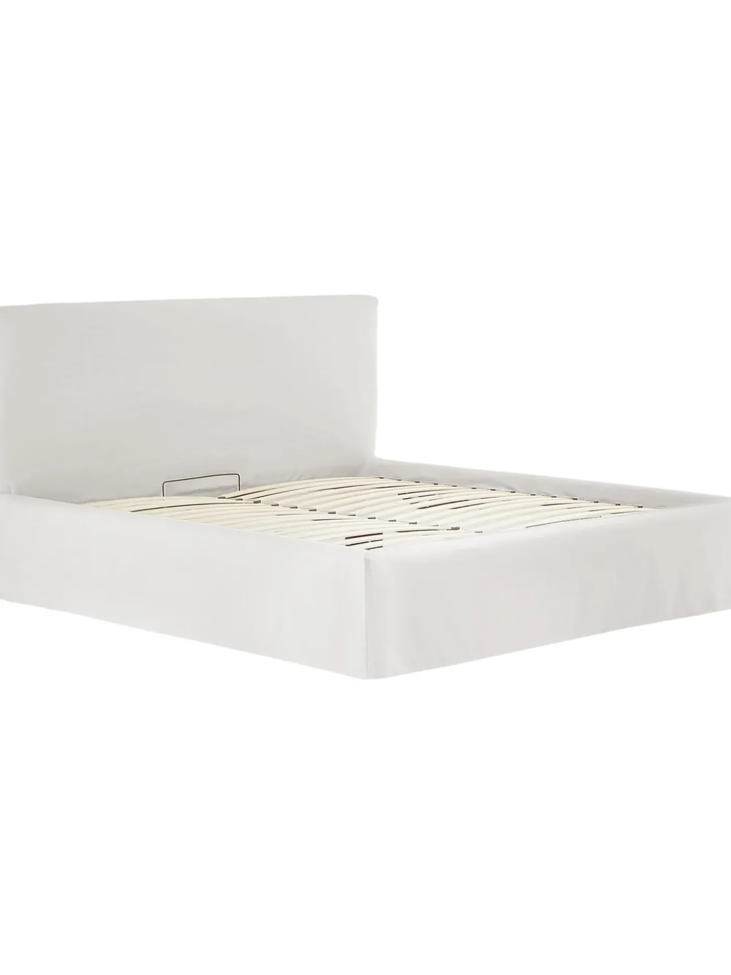 Cama Tapizada Feather, Con Espacio De Almacenamiento