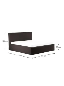 Cama Tapizada Feather, Con Espacio De Almacenamiento