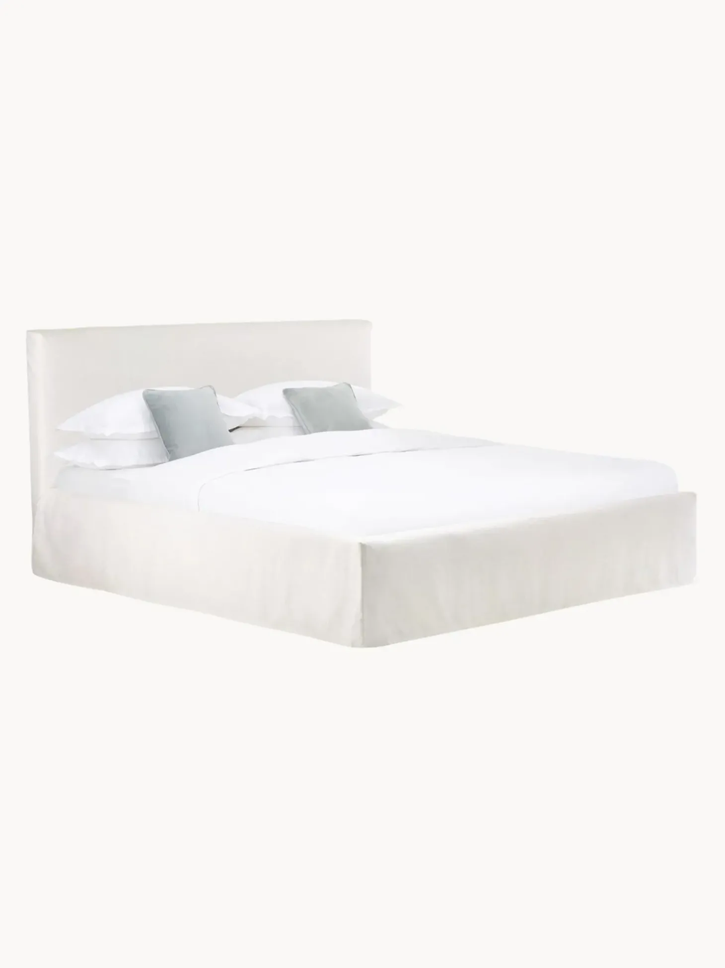 Cama Tapizada Feather, Con Espacio De Almacenamiento