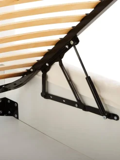 Cama Tapizada Feather, Con Espacio De Almacenamiento