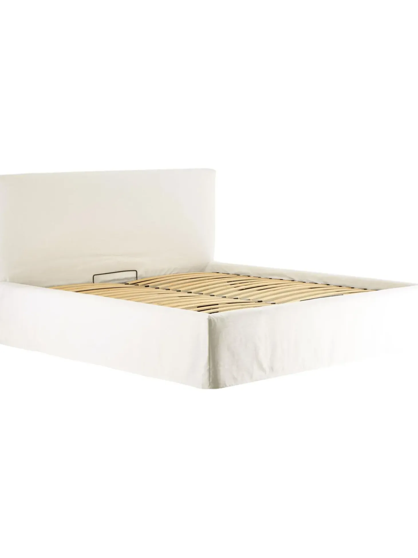 Cama Tapizada Feather, Con Espacio De Almacenamiento