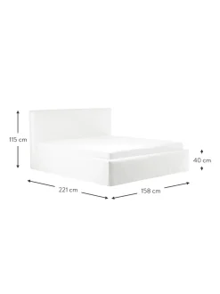 Cama Tapizada Feather, Con Espacio De Almacenamiento