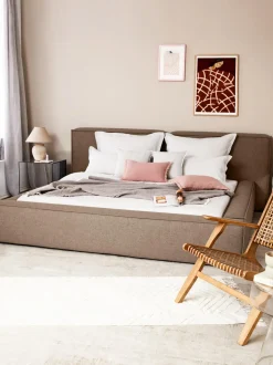 Cama Tapizada Lennon, Con Espacio De Almacenamiento