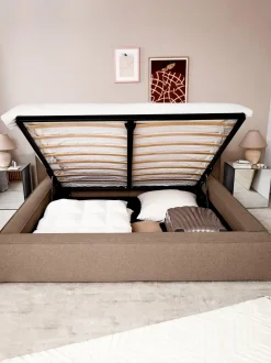 Cama Tapizada Lennon, Con Espacio De Almacenamiento