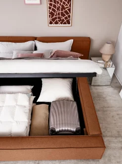 Cama Tapizada Lennon, Con Espacio De Almacenamiento