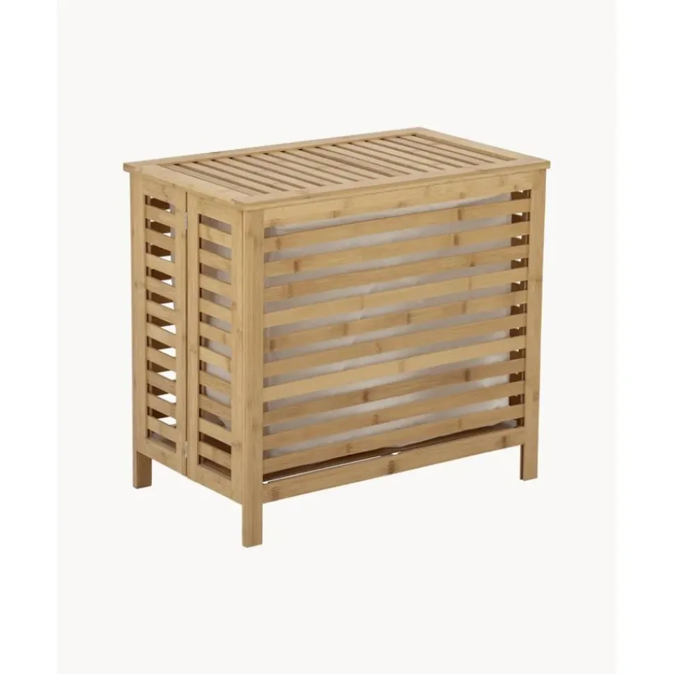 Cesta De Lavanderia De Bambu Con Bolsa De Tela Aden