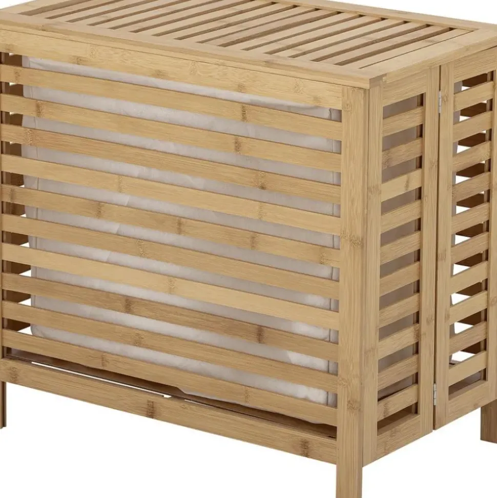 Cesta De Lavanderia De Bambu Con Bolsa De Tela Aden