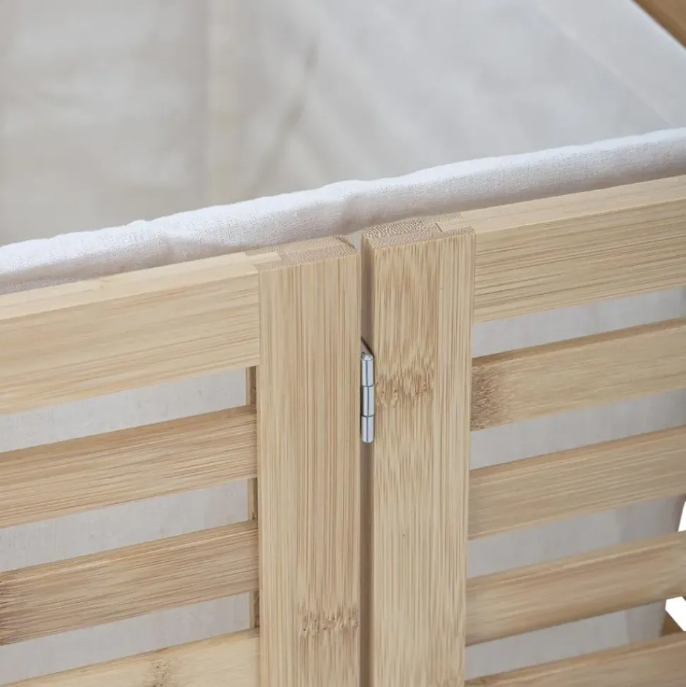 Cesta De Lavanderia De Bambu Con Bolsa De Tela Aden