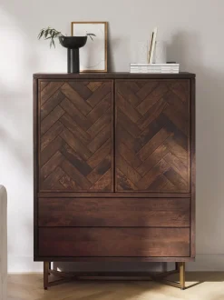 Chiffonnier Con Cajones Y Puertas De Madera De Mango Maciza Luca