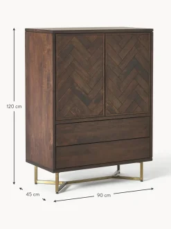 Chiffonnier Con Cajones Y Puertas De Madera De Mango Maciza Luca