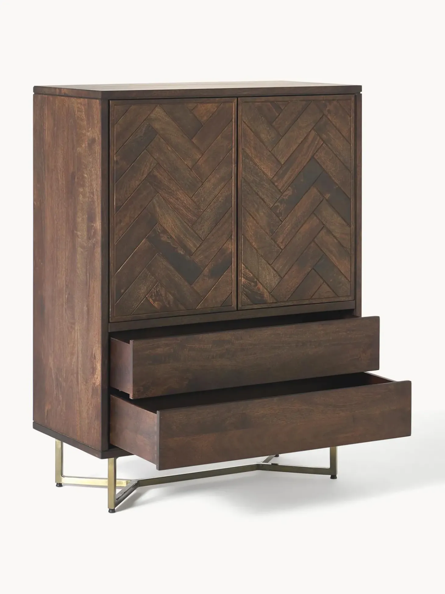 Chiffonnier Con Cajones Y Puertas De Madera De Mango Maciza Luca