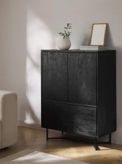 Chiffonnier Con Cajones Y Puertas De Madera De Mango Maciza Luca