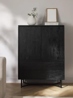 Chiffonnier Con Cajones Y Puertas De Madera De Mango Maciza Luca