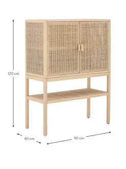 Chiffonnier De Madera Y Ratan Sanna
