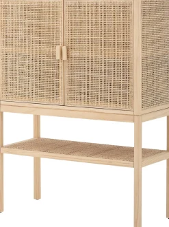 Chiffonnier De Madera Y Ratan Sanna