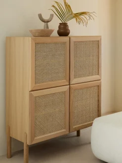 Chiffonnier De Roble Con Tejido Vienes Jolie