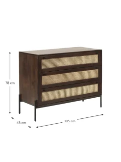 Comoda Cajonera Con Tejido Vienes Vienna