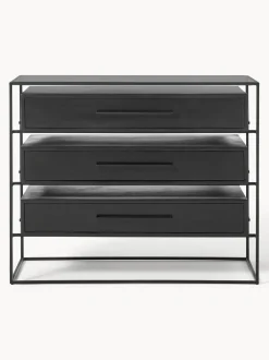 Comoda Cajonera Lyle, Con Tablero De Cristal