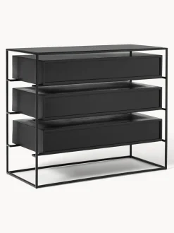 Comoda Cajonera Lyle, Con Tablero De Cristal