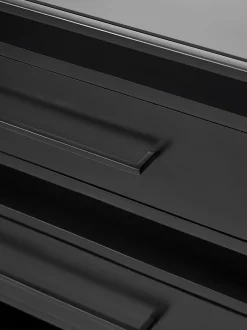 Comoda Cajonera Lyle, Con Tablero De Cristal