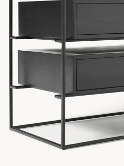 Comoda Cajonera Lyle, Con Tablero De Cristal