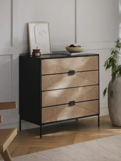 Comoda Con Cajones De Madera De Mango Maciza June