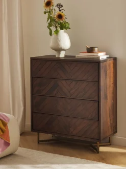 Comoda De Madera De Mango Con Cajones Luca