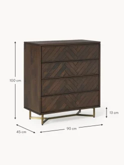 Comoda De Madera De Mango Con Cajones Luca