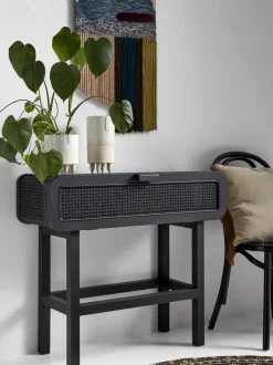 Consola De Madera De Teca Y Ratan Merge