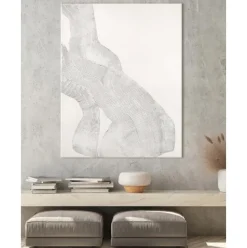 Cuadro En Lienzo Pintado A Mano White Sculpture 1