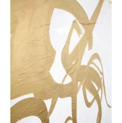 Cuadro En Lienzo Pintado A Mano Goldplay, Marco De Madera