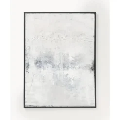 Cuadro En Lienzo Pintado A Mano Simple Living, Marco De Madera