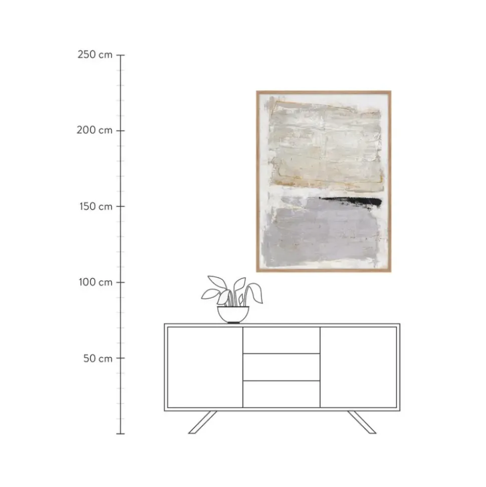 Cuadro En Lienzo Pintado A Mano Scenario, Marco De Madera