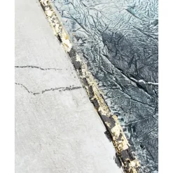 Cuadro En Lienzo Pintado A Mano Golden Blue I