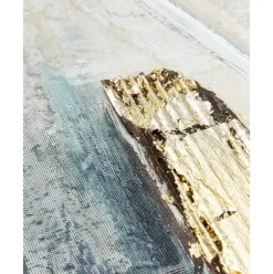 Cuadro En Lienzo Pintado A Mano Golden Blue I