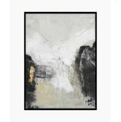 Cuadro En Lienzo Pintado A Mano Noir, Marco De Madera