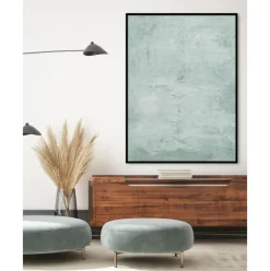 Cuadro En Lienzo Pintado A Mano Simple Living, Marco De Madera