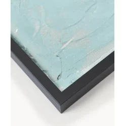 Cuadro En Lienzo Pintado A Mano Simple Living, Marco De Madera