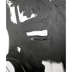 Cuadro En Lienzo Pintado A Mano Playblack, Marco De Madera