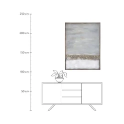 Cuadro En Lienzo Pintado A Mano Con Marco De Madera Abstract Horizon