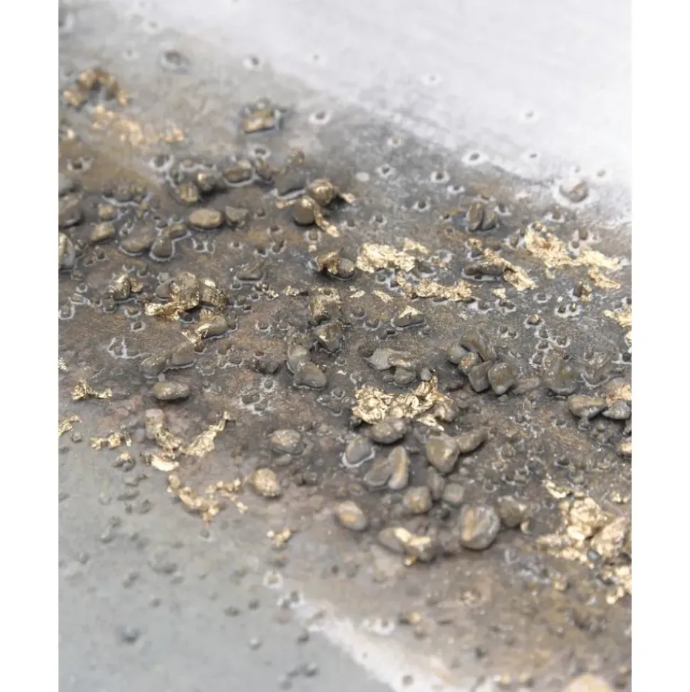 Cuadro En Lienzo Pintado A Mano Con Marco De Madera Abstract Horizon