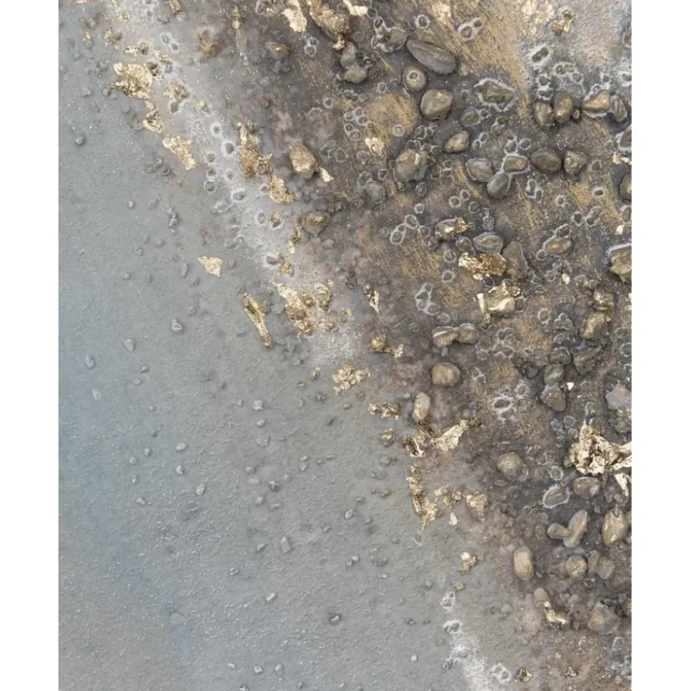 Cuadro En Lienzo Pintado A Mano Con Marco De Madera Abstract Horizon