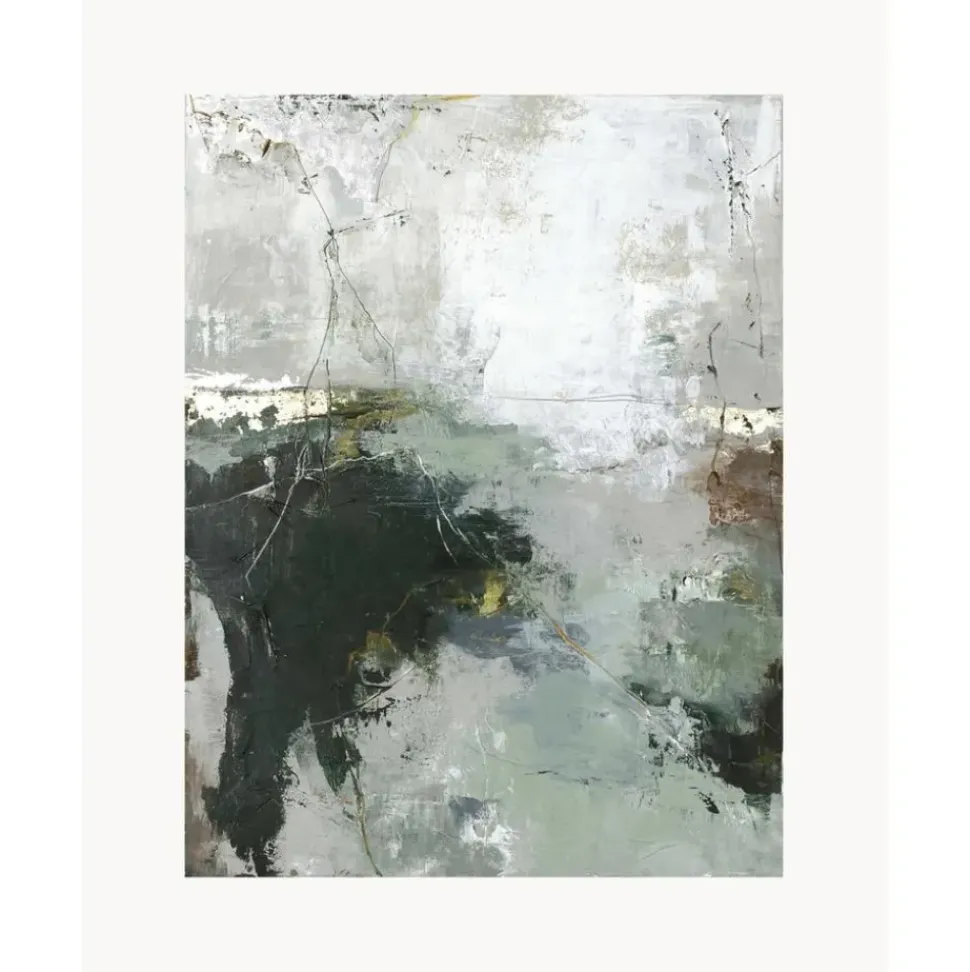 Cuadro En Lienzo Pintado A Mano Freja Green Gate